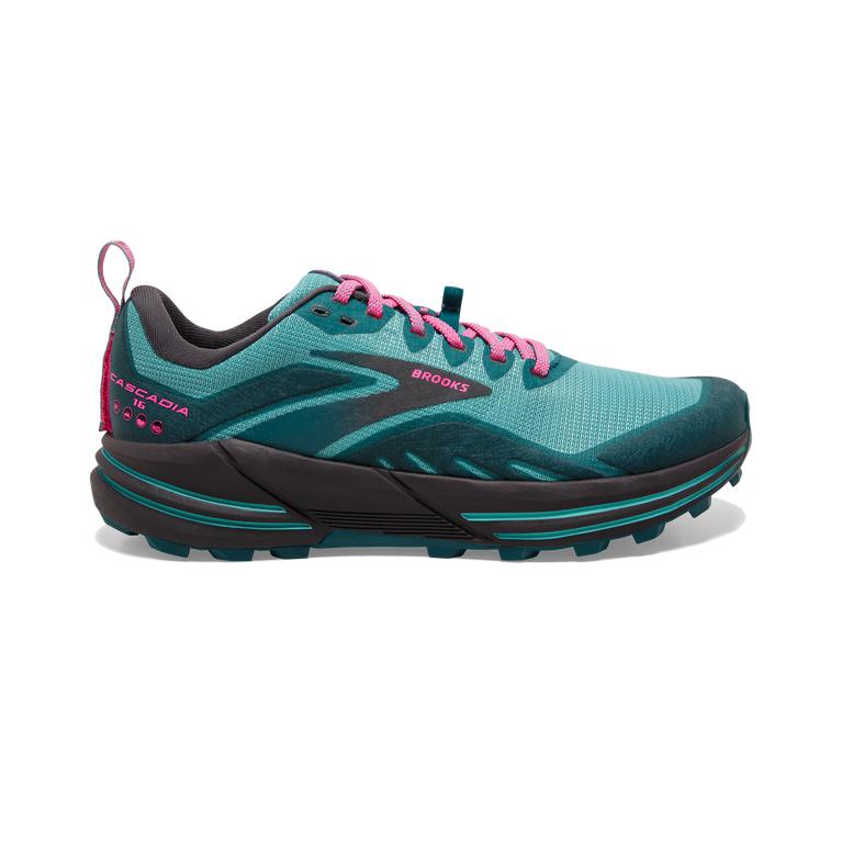 Brooks Cascadia 16 - Womens Flexible Trail Running Shoes - Porcelain/Blue Coral/Pink (73258PVBY)